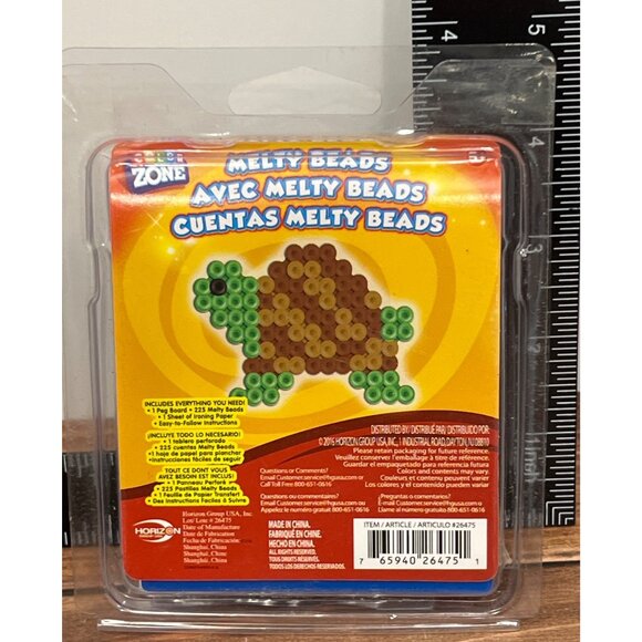 Color Zone Melty Beads Craft Kit 225 Pieces For Ages 5+ 26475 TURTLE - Picture 2 of 3